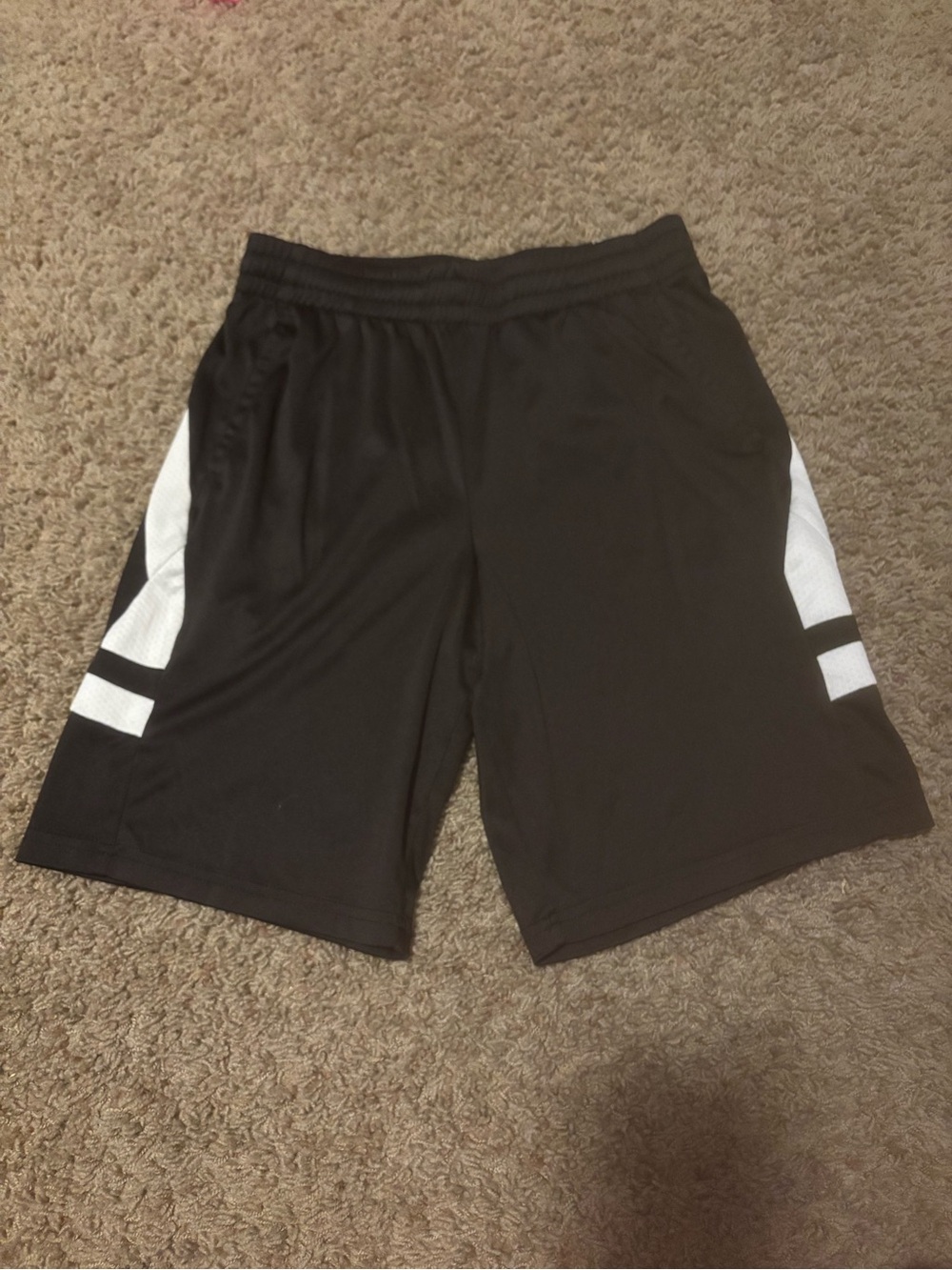 tek gear Black Athletic Shorts with White Side Panels